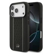 Mercedes Leather Star Pattern and Stripes MagSafe Zadní Kryt pro iPhone 17 Pro Black/White