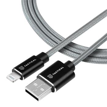 Tactical Fast Rope Aramid Cable USB-A/Lightning MFi 1m Grey