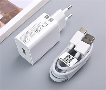 Xiaomi MDY-11-EP USB-A 22,5W Cestovní Nabíječka + USB-C Datový Kabel White (Bulk)