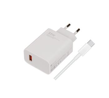 Xiaomi MDY-11-EZ USB-A 33W Cestovní Nabíječka + USB-C kabel White (Bulk)