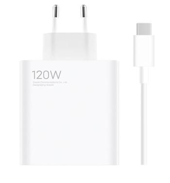 Xiaomi MDY-13-EE USB-A 120W Cestovní Nabíječka + USB-C 6A Datový Kabel White (Bulk)