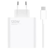 Xiaomi MDY-13-EE USB-A 120W Cestovní Nabíječka + USB-C 6A Datový Kabel White (Bulk)